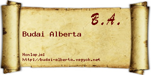 Budai Alberta névjegykártya